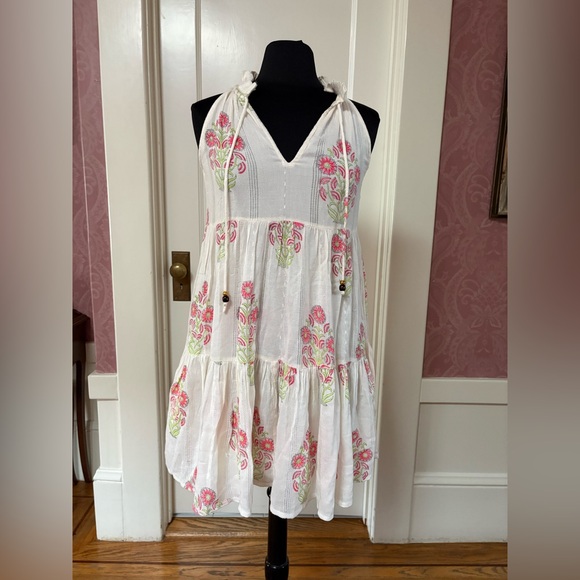 Oliphant Dresses & Skirts - Oliphant Cream Dress with Pink Floral Details